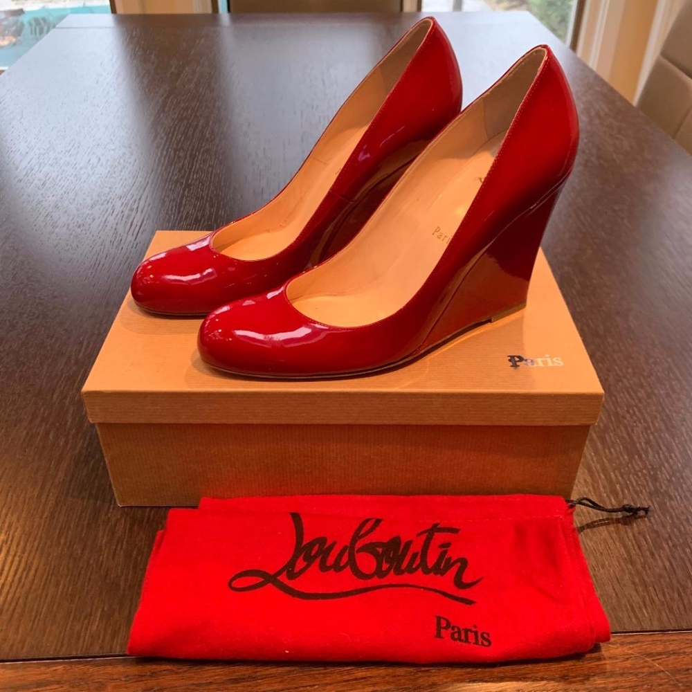 Louboutin Patent Leather Wedge - NIB